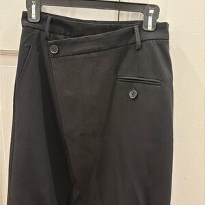 Woman's funky asymmetrical long black skirt